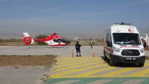 Sivas’ta Helikopter Ambulans Yenidoğan İçin Havalandı