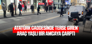 Atatürk Caddesinde Terse Giren Araç Yaşlı Amcaya Çarptı