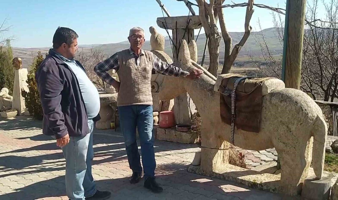 Sivas’ta İşçi Emeklisi Ahmet Uludağ Etraftan Topladığı Taşları Sanat Eserine Dönüştürüyor