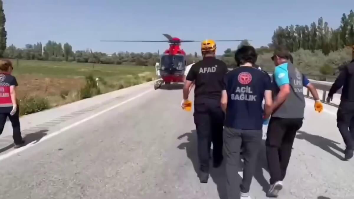 Sivas’ta 1 Kişinin Öldüğü Trafik Kazasına Helikopterli Müdahele