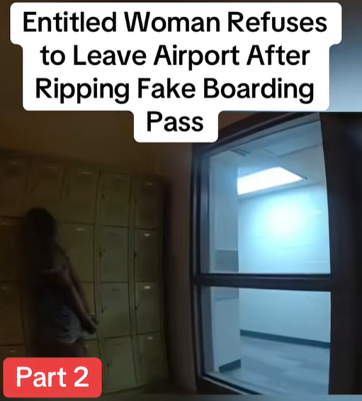 Entitled Woman Refuses to Leave Airport After Ripping Fake Boarding Pass – The Airport Incident That Left Staff and Travelers Stunned