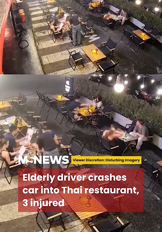 Elderly Driver Crashes Car Into Thai Restaurant, Injuring Three in Chiang Mai