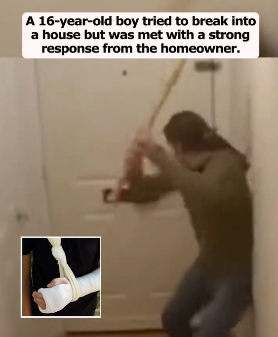 A 16-year-old boy tried to break into a house but was met with a strong response from the homeowner