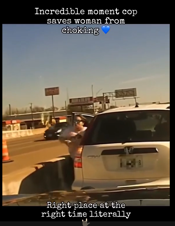 Hero Cop Rushes In to Save Woman From Choking — Perfect Timing Caught on Camera