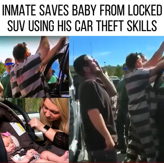 Breaking News Inmate Uses Car Theft Skills to Save Baby Locked in SUV — Crowd Left in Shock