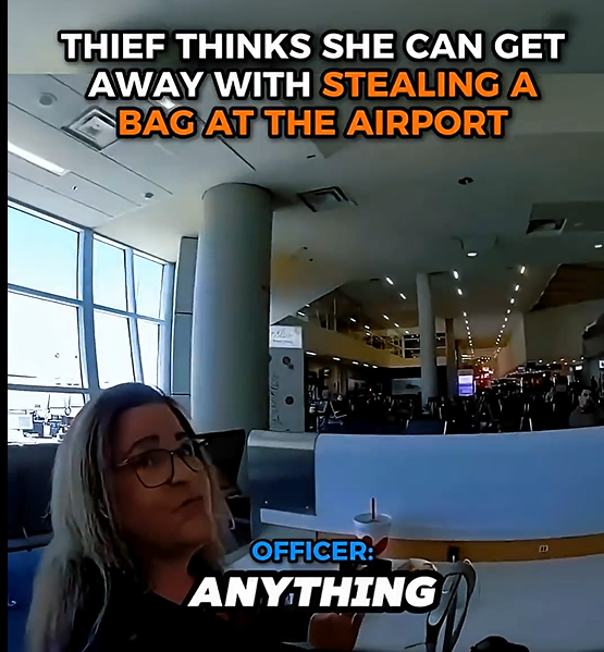 Theif Thinks She Can Get Away With Stealing A Bag At The Airport