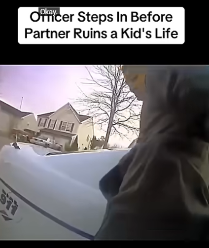 Officer Steps In Before Partner Ruins a Kid’s Life